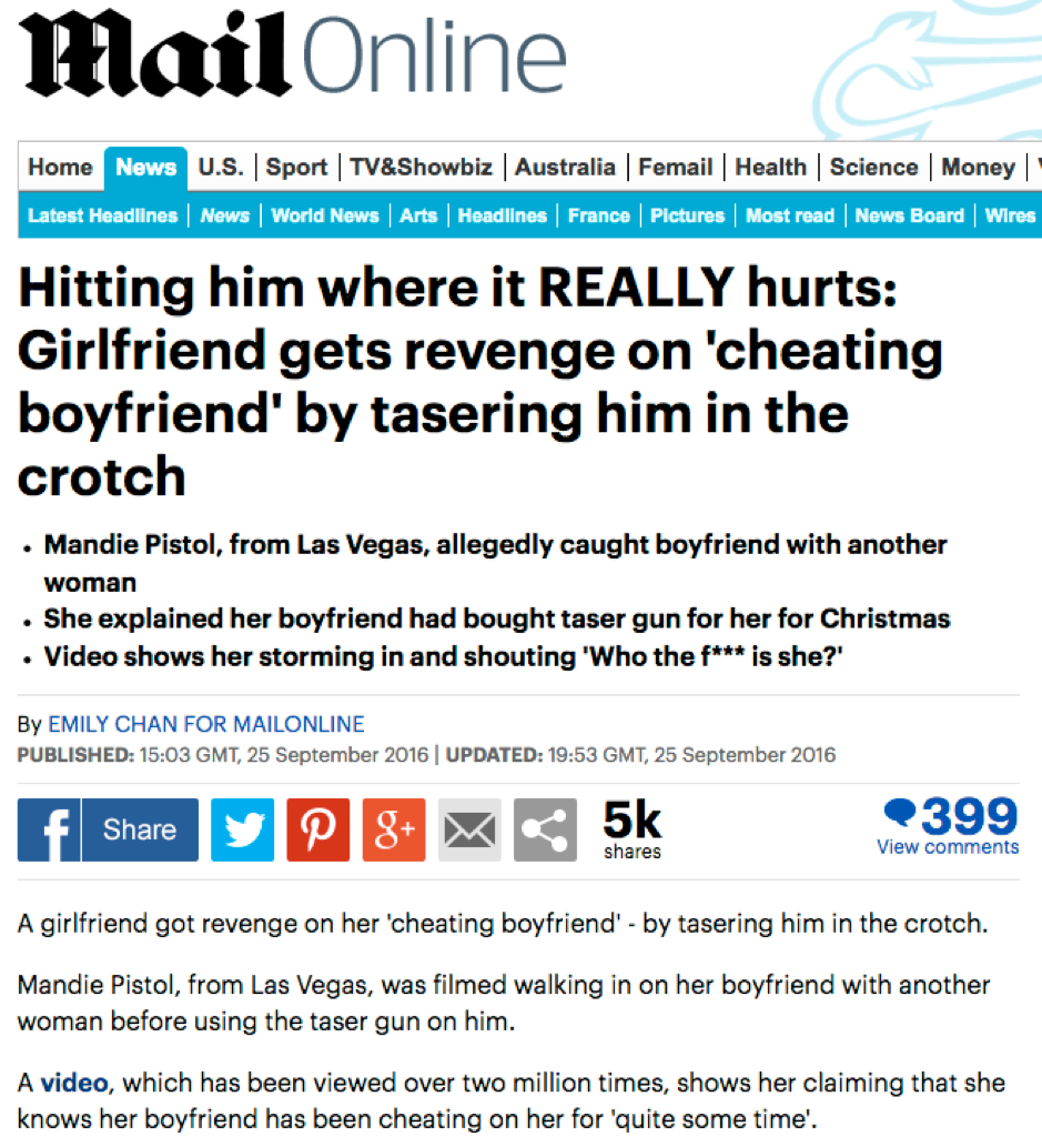 Boyfriend getting shocked because of cheating?