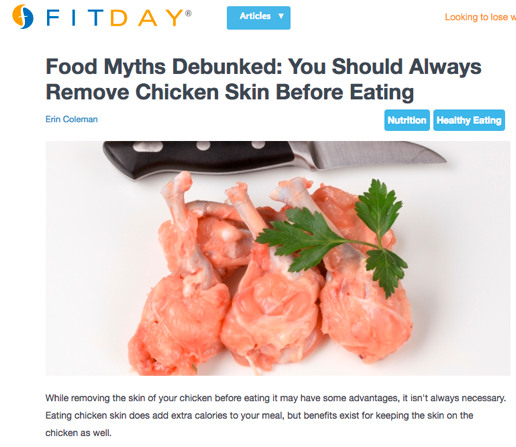 Harvard research proving benefits of eating chicken skin?